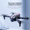 Drönare Ny K108 Mini Folding Drone 4K Profesional HD Aerial Photography Double Camera Three Side Hinder Undvikande UAV Black/Grey YQ240201