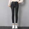 Fashion Stretch High Waist Pencil Pants Female Casual Velvet Jeans Womens High Quality Jeans Thick Women Pants 240201