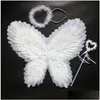 Acessórios de traje pena borboleta fada anjo asas para crianças adts preto branco vermelho rosa entrega de gota trajes cosplay otcx3