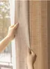Bomullslinne Semi-skuggande gardiner för vardagsrum Transparent Voile Gar Nar Sheer Curtain Window Drape Anpassad storlek 240119