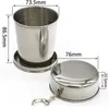 Canecas 240ml copo de aço inoxidável retrátil dobrável água portátil mini café copos engraçados