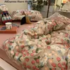 Korean prinsessan hjärta tryck sängkläder uppsättningar 34st söta barn flicka vuxna sängfoder duvet täcker lakan kudde hem textil 240127