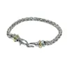 Dy Pulsera Diseñador Moda de lujo Mujer Brazalete de calidad original David Y Gancho Pulsera con hebilla de alambre trenzado en plata de ley con chapado en amarillo de 14 quilates