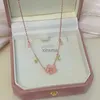 Chokers Prachtige Kersenbloesem Bloem Ketting Voor Vrouwen Kristal Zirkoon Roos Hart Vlinder Sleutelbeenketting Bruiloft Romantische Sieraden YQ240201