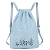 Sacs d'école 2024 Sac à dos Mode Sac pour femmes Pliant Fitness Séparation sèche et humide Loisirs Marée Broderie Fleur Voyage