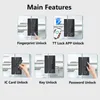 Smart Lock RAYKUBE GS1 Glass For Door Biometric Fingerprint Electronic Digital Drilling Free Office/Home