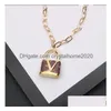 Pendant Necklaces Designer Fashion Brand Letter Ity Pendant Necklaces Mens Womens Golden Chain Geometric Gold Plated Lock Necklace Swe Dhemw