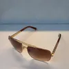 Fashion Classic 0259 Sunglasses For Men Metal Square Gold Frame UV400 mens Vintage Style Attitude Sunglasses Protection designer Eyewear With Box2024