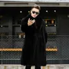 Designer americano casaco de vison homens imitação de pesca todo lazer negócios pele longa hx8b