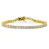 Lätt smycken grossist lyx 18k vitt guld pläterat 4mm kubik zirkonia cz diamant charm tennisarmband för kvinnor