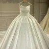 Wunderschönes Prinzessin-Hochzeitskleid mit trägerlosen Perlen, ärmellos, Kapelle-Zug, formelle Kleider, Vestido De Novia Robe De Mariage