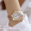 2019 Ladies Wrist zegarki Gold Watch Kobiety kryształowe zegarki diamentowe ze stali nierdzewnej Srebrny zegar Kobiety Montre femme 2018 ly19311q