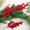 Dekoratif Çiçekler 10/1pcs Yapay Noel Kırmızı Meyveler Simülasyon Köpük Şubeleri Yıl Partisi Diy Çelenk Noel Ağacı Süslemeleri