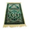 Alfombras Turco Islámico Musulmán Oración Mat Faux Cashmere Terciopelo Felpa Espesar Alfombra Manta Floral Impreso Flecos Borlas Ramadán Alfombra