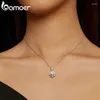 Ciondoli BAMOER Moissanite Halo Collana da donna 1 catena in argento sterling 925 con diamanti coltivati in laboratorio