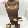 Zestawy biżuterii dla kobiet złota w łańcuchu kolorów luksusowe kolczyki projektowe pierścień Etiopski najnowsze afrykańskie impreza biżuterii w Nigerii 240125