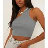 Tanques de mujer Punto 94% algodón Tops para mujeres Verano Sexy Fuera del hombro Sin mangas Elástico Harujuku Streetwear Camisola Trajes de playa