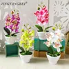 Dekoratif Çiçekler 5 Kafa Kelebek Orkide saksı Set Yapay Çiçek Bonsai Ev Bahçesi Ayıklama Chritmas Dekorasyon Yıl Dekor