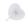 Decorative Figurines Fan Fans Paper Folding Wedding Hand Handheld Blank Party White Weddings Heart Guests Bulk Favor Accordion Held Shaped