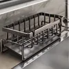 Portaoggetti da cucina Scaffale per lavello autodrenante Scaffale di scarico in acciaio inossidabile Portaspugna per sapone Organizzatore Accessori per il bagno