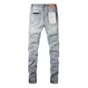 Lila Jeans, Designer-Jeans für Herren, gerade Skinny-Hosen, Baggy-Denim, europäische Jeans, Herren-Hosen, Biker-Stickerei, zerrissen, für den Trend 29–40 J9038