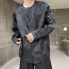 Männer Casual Hemden SYUHGFA Runde Kragen Männlich Brokat Plissee Träger Hemd Design Kleidung Chinesischen Stil Frühling Stilvolle 2024