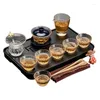 Teaware Sets Black Pottery Dry Bubble Plate Wujin Stone Tea Table Ceramics Household Simplicity Small Water Storage Japanese Set