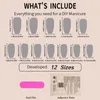 False Nails Rhinestone Embellished Pink Fake Charming & Fashionable Classic Design For Finger Decoration Home Nail DIY