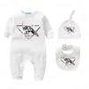 Designer bébé Onesies petits bébés coton barboteuse bavoirs chapeaux ensembles marque de luxe infantile nouveau-né vêtements filles garçons combinaison body SDLX