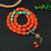 Charm-Armbänder, türkisfarbene Korallen-Buddha-Rosenkranz-Perlen-Armband, marokkanische Frauen-Mädchen für Männer, Sprayer, original tibetisch