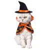 Costumi per gatti Costume di Halloween Abbigliamento per animali Mantello magico con cappello Forniture natalizie per cani Decorazioni per cosplay
