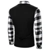 Camisa polo masculina manga longa topo xadrez combinando camisa polo roupas de negócios casual moda masculina topos 240129