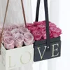 손잡이가있는 꽃 상자 손잡이 버킷 로즈 플로리스트 선물 파티 선물 선물 포장 골판지 포장 상자 bag320Q