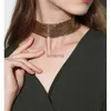 Chokers Trendy Design Punk Hottie Choker Schlüsselbeinkette Übertriebene Metall Personalisierte Mode Pailletten Halskette Choker YQ240201