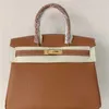 Designer Platinum Full Bag Sewn Wax Thread Togo Leather Litchi Mönster Kalvläder Handväska för kvinnor 25/30/35 EVTZ