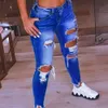 Gescheurde Gaten Jeans Potlood Broek Mode Dames Jeans Lage Taille Heup Lift Gescheurde Gaten Skinny Denim Potlood Broek Broeken voor Werk 240201