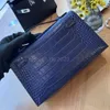 10s entièrement fait à la main Sac de créateur sac slant sac limité classique luxe 22 cm tailles importées américaines crocodile cuir réel skin en cire d'abeille cousue avec boîte