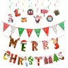 Decorazione per feste Buon Natale Lettera Banner Tirare bandiera Natale Navidad Fiore Ghirlanda di carta Natal Noel Regalo 2024 anni