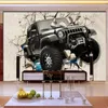 Wallpapers Benutzerdefinierte Po Tapete 3D stereoskopische Jeep Auto kaputte Wandbild Wohnzimmer Kinder Jungen Schlafzimmer dekoratives Papier