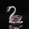 Cigno di cristallo Figurine Ornamenti di vetro Fermacarte di animali Collezione di arti di diamanti Tavolo Decorazione della casa Artigianato Regali in miniatura 2011246h