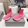 BLCG sneaker 2024 sneakers balencaga kvinnors hastighet återvunnet stickad ny stickad elastisk strumpor mode mångsidig par casual sock sko designer mode mens boot boot