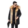 Parker Mens Fur Detachable Inner Jacket with and Integrated Medium Length Off Size Faux Mink AKI1