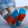 Men's Socks Soft Simple Long Tube Sport Patchwork Color Split-toed Man Cotton Middle Hosiery Five Finger