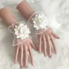 Knee Pads Vintage Sheer Wrist Gloves Bridal Wedding Artificial Rose Floral Lace Cuff Stretch False Sleeves Cuffs Party Accessory