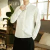 Chemises décontractées pour hommes Style chinois Automne Boutonné Chemise à manches longues surdimensionnée pour et vêtements anciens polyvalents