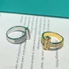 TiffanyJewelry Ring Designer for Women Jewelry T1 Diamond High Edition 18K Rose Gold Fashion Simple Couple Anillos