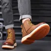 Boots 2023 Hot Sale Shoes for Men Casual Martin Boots Autumn Winter Mens Boots Lace-up Leather Solid Color Male Ankle Boots