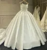 Splendido abito da sposa principessa senza spalline perle senza maniche cappella treno Birde abiti formali Vestido De Novia Robe De Mariage