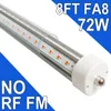 Bombillas de tubo LED T8 T10 T12 de 8 pies, 72 W 6500 K, accesorio fluorescente de repuesto LED Fa8 de un solo pin, derivación de lastre, luces de garaje para taller de almacén usastock