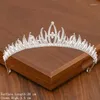 Headpieces Silver Color Bridal Crown och Tiara Hair Accessories for Women Wedding Crystal Rhinestone